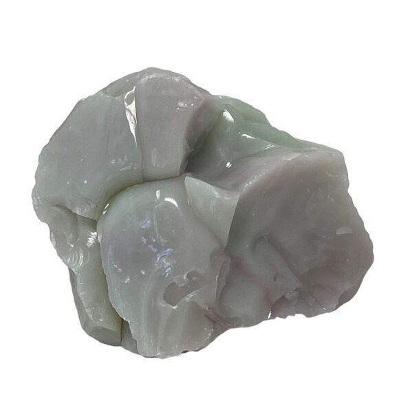Lime Green Pink Art Glass Cullet Layered Slag Glass #5L137 - Picture 1 of 6